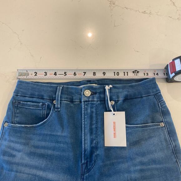 NWT Good American Good Waist Stepped-hem Skinny High-rise Jeans Size 10/30 - Picture 9 of 12
